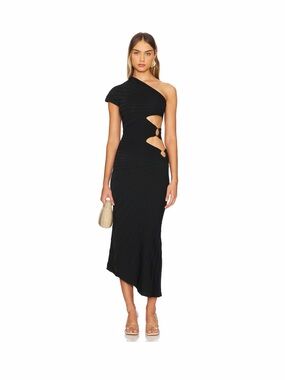 cult gaia Lurenz Knit Midi Dress in Black
